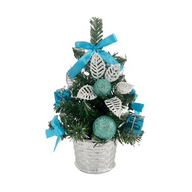 Decorated Table Tree Turquoise 20cm