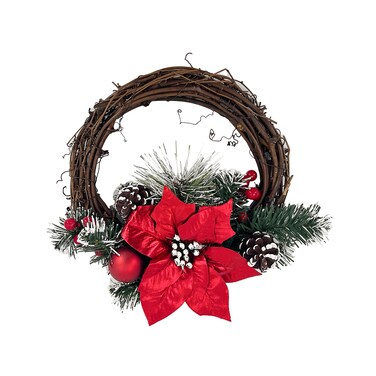 Rattan Wreath Red 25cm
