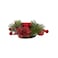 Decorated Glass Candle Holder Red 15cm