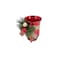 Decorated Glass Candle Holder Red 15cm