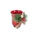 Decorated Glass Candle Holder Red 15cm