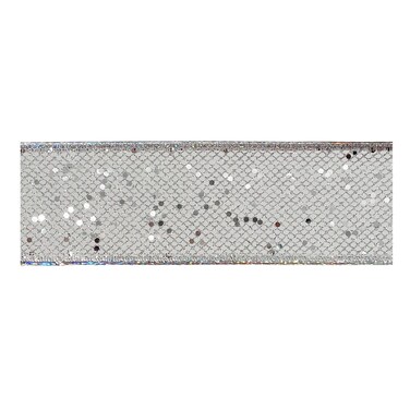 Christmas Mesh Ribbon Silver 6.3cmx10 yards