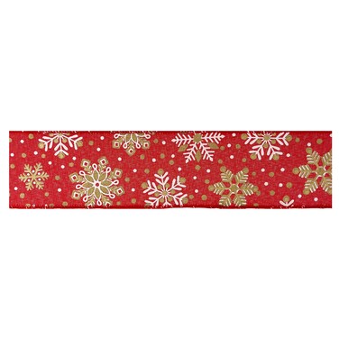 Christmas Linen Ribbon Red 6.3cmx10 yards