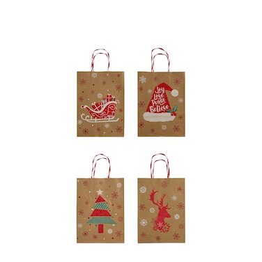 Rustic Cheer Kraft Bags Asst. Small 16x8x22cm 8Pcs/Pk