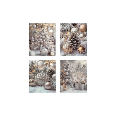 Frosted Elegance Gift Bags Asst. Medium 26x10x32cm 4Pcs/Pk