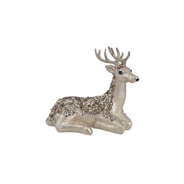 Deluxe Reindeer Decoration Champagne Gold 27x14x25cm