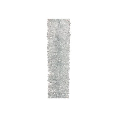 Thick Tinsel Garland Silver 12x200cm