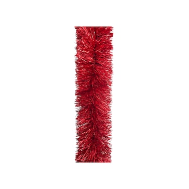 Thick Tinsel Garland Red 12x200cm