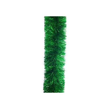 Thick Tinsel Garland Green 12x200cm