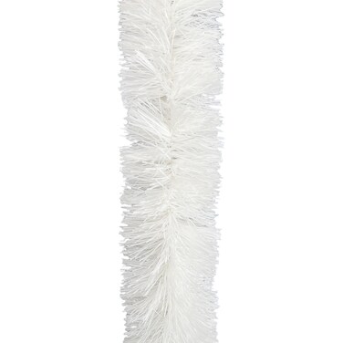 Thick Tinsel Garland White 12x200cm