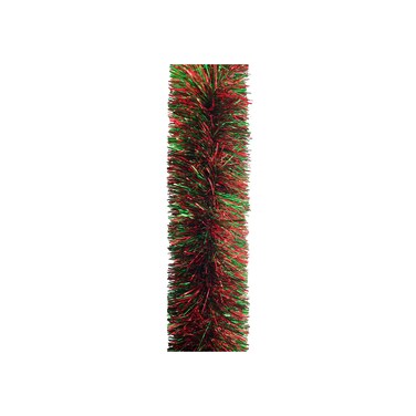 Thick Tinsel Garland Red/Green 12x200cm
