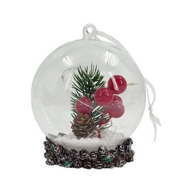 Glass Decoration with Light 10x10x11cm