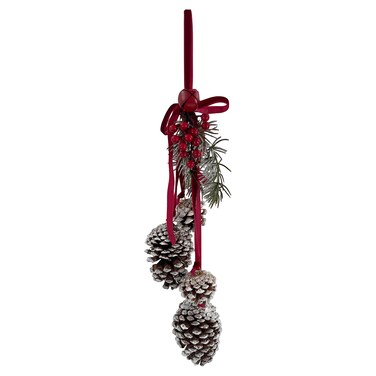 Hanging Pinecones White 50cm
