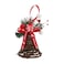 Hanging Rattan Bell Red 10x10x20cm