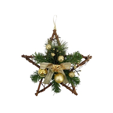 Hanging Rattan Star Gold 30x11x30cm