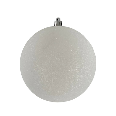 Baubles Glitter White 12cm 2Pcs/PVC Box