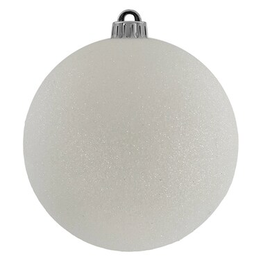 Bauble Glitter White 15cm 1Pc/PVC Box