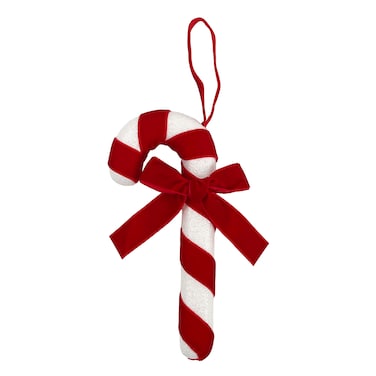 Hanging Candy Cane Red/White 17cm 2Pcs/Pk