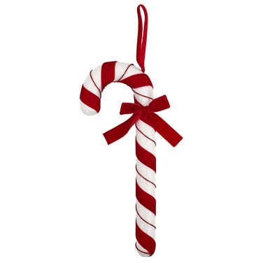 Hanging Candy Cane Red/White 31cm