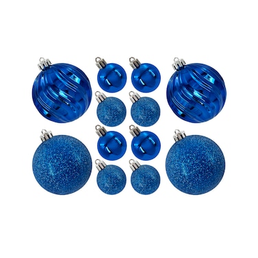Designer Baubles Gift Set Blue 4 &amp; 8cm Mixed 20Pcs/Box