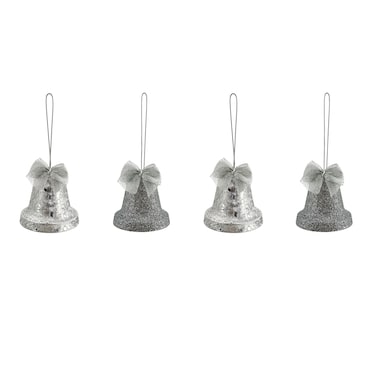 Hanging Bells Silver 6cm 4Pcs/Box