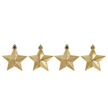Hanging Stars Gold 8cm 4Pcs/Box