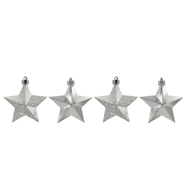 Hanging Stars Silver 8cm 4Pcs/Box