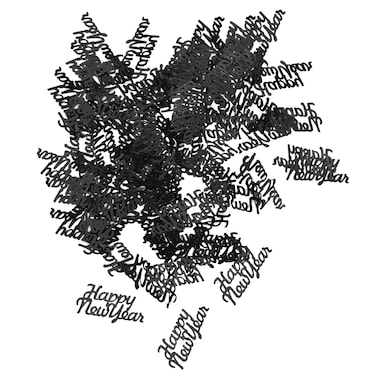 Foil Happy New Year Confetti Black 1 Oz/Bag