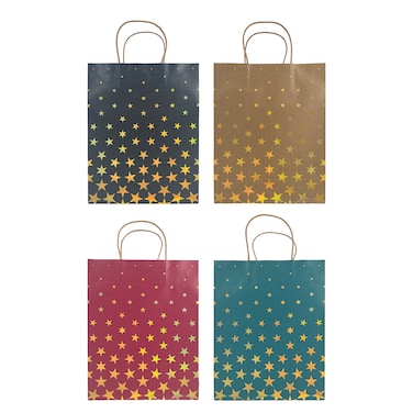 Golden Glow Kraft Bags Asst. Large 24.5x10.5x31cm 4Pcs/Pk