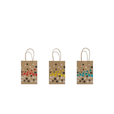 Confetti Sparkle Kraft Bags Asst. Small 12x7x17cm 8Pcs/Pk