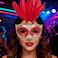 Feathered Eye Mask Red Adult Size