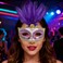 Feathered Eye Mask Purple Adult Size