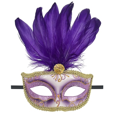 Feathered Eye Mask Purple Adult Size