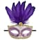 Feathered Eye Mask Purple Adult Size
