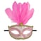 Feathered Eye Mask Pink Adult Size
