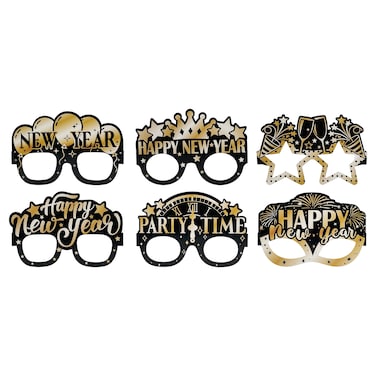 New Year Paper Glasses Assorted Pack of 6