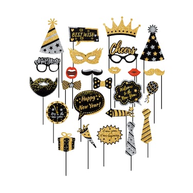 New Year Photo Props Pack of 25
