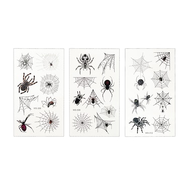 Halloween Tattoo Stickers Asst. 6x10.5cm 3Pcs/Pk