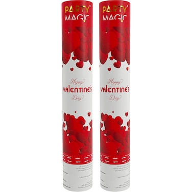 2-Pack 30cm Valentine Party Confetti Streamers &ndash; Red &amp; Pink Crepe Paper for Tossing &amp; Decor
