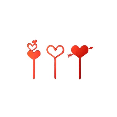 12-Pack Heart Shape Cupcake Toppers &ndash; Romantic Red &amp; Pink Picks for Valentine&rsquo;s, Weddings &amp; Parties