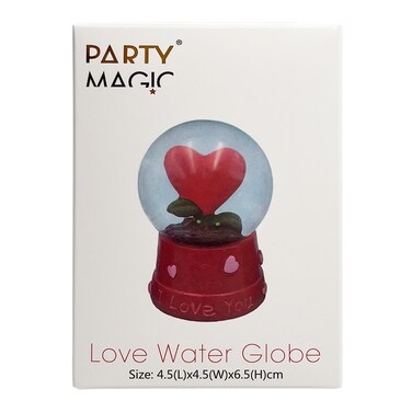 Love Water Globe 4.5x4.5x6.5cm &ndash; Romantic Snow Globe with Heart &amp; Glitter for Valentine&rsquo;s Keepsake