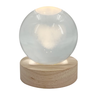 Love Crystal Ball with LED Light 7x7x10cm &ndash; Illuminated Romantic Decor for Valentine&rsquo;s, Weddings &amp; Nightstands
