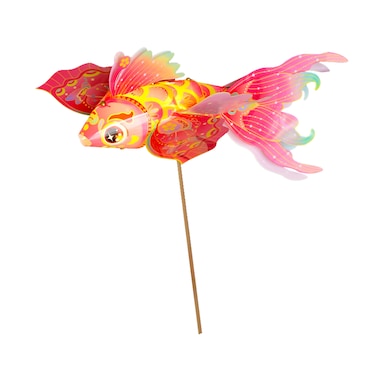 DIY Koi Fish Lantern 49x24cm &ndash; Chinese New Year Craft Kit for Kids &amp; Adults, Red &amp; Gold Decor