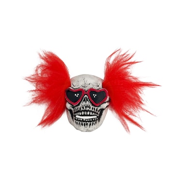 Adult Skull Latex Mask with red hair