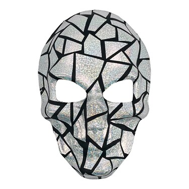 Adult Skull Mask Holographic Silver
