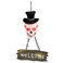Skull Door Sign with Lights 13x8x42.5cm