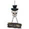 Skull Door Sign with Lights 13x8x42.5cm