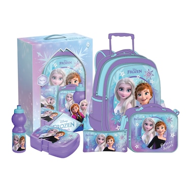 مجموعة المدرسة 5 في 1 ديزني فروزن الأخوات إلى الأبد مع حقيبة ظهر بعجلات (40.6 سم)