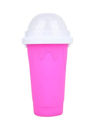 Double Layer Silicone Smoothies Cup Pink/White 20.6 X 10.6cm