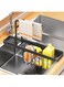 Hoisimdy Kitchen Sink Organiser Sink Caddy Expandable Sponge Holder Telescopic Sink Rack &amp; Holder with Dishcloth Towel Rack
